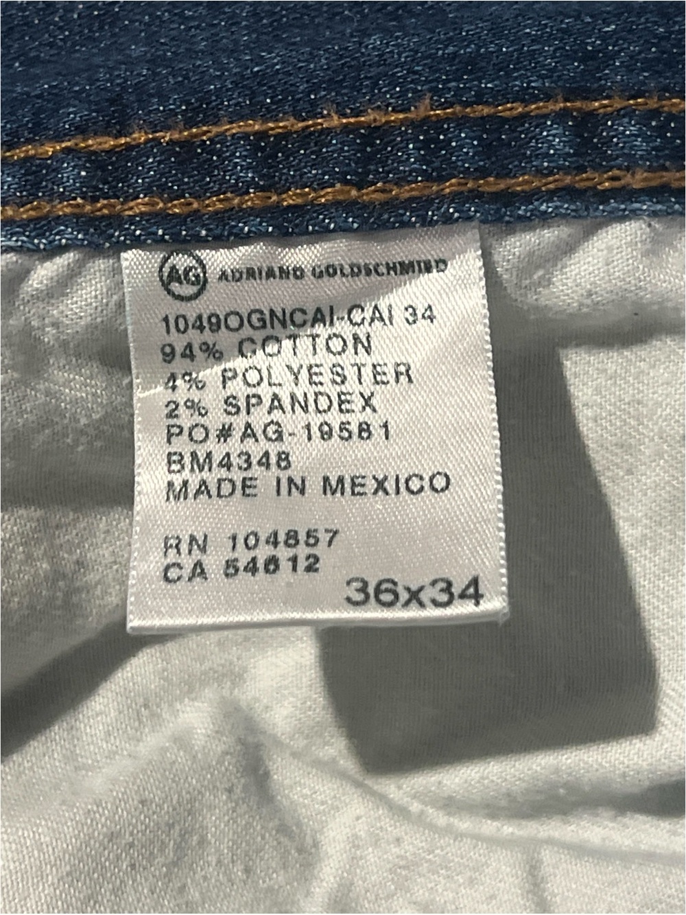 AG Adriano Goldschmied Jeans Men’s 36x33.5 Blue The Protege Straight Leg Denim - Picture 11 of 12